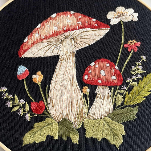 Myfelicity 3 sets Mushroom Embroidery kit, Adult Beginner DIY Needle kit,Art Craft Handy Sewing Set......