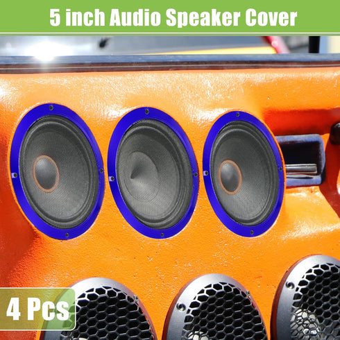 ACROPIX Universal 5" Car Speaker Grills Cover Mesh Round 5 Inch Audio Speaker Subwoofer Guard Protector Case with Mounting Screws Iron Blue - Pack...