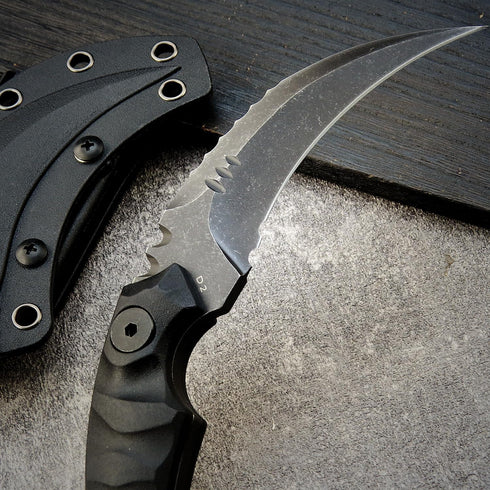 GTK691 Fixed Blade Knife D2 Steel Blade Nylon Fiberglass Handle with Kydex Sheath for Outdoor Camping Hunting Hiking Survival EDC Tool(Black)...