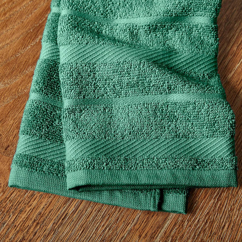 KitchenAid Albany Kitchen Towel 4-Pack Set, Dark Green/White, 16"x26"...