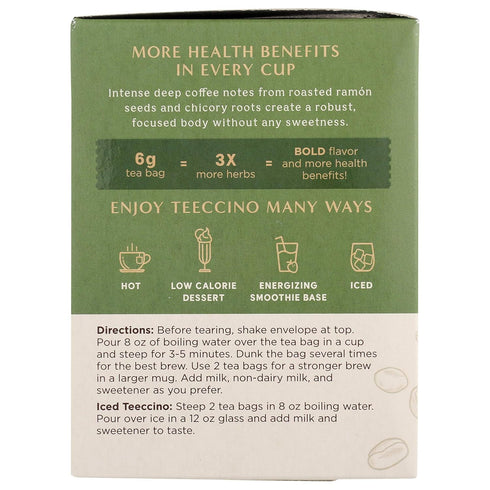 Teeccino French Roast Herbal Tea - Rich & Roasted Herbal Tea That’s Caffeine Free & Prebiotic for Natural Energy, Coffee Alternative, 10 Tea Bags...