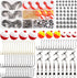 Fishing Hooks Bobbers Tackle Kit, 200pcs Basic Fishing Tackle Box Set Include Fishing Hooks Bobbers Weights Snap Swivels Freshwater Terminal Tackl...
