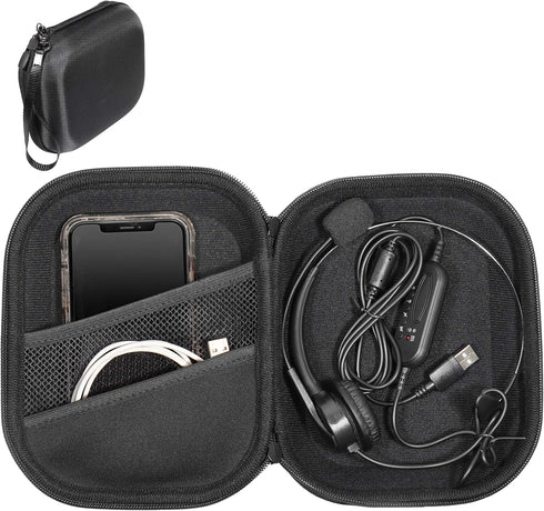 getgear Headset Case for Jabra BIZ 1500, Evolve 65, 40 UC; Plantronics Voyager 104, Blackwire C5220, C3220, C225, also for Mpow Pro, M5, M5 Pro, H...