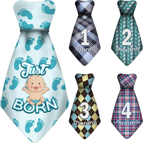 Baby Monthly and Holiday Milestone Sticker Ties by TurtleSurfers, A Stylish Baby Month Stickers Set for Baby Boys | 20 Different Designs Including...