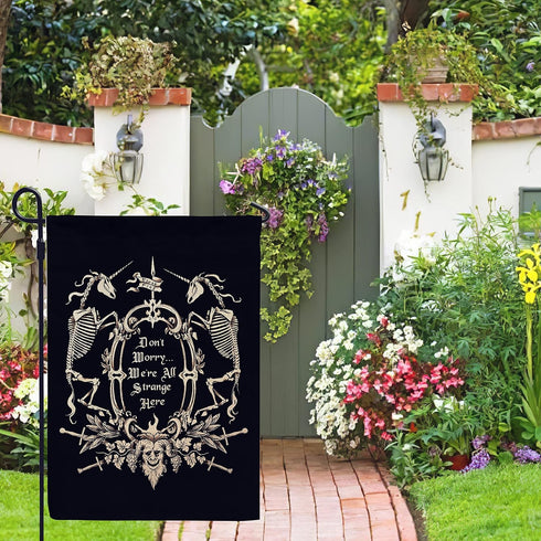 Gothic Art Welcome Vertical Garden Flag, Double Sided 12 ×18 Inch, Gothic Yard Garden Outdoor Decor, Gothic Macabre Outdoor Decor, Gothic Garden F...
