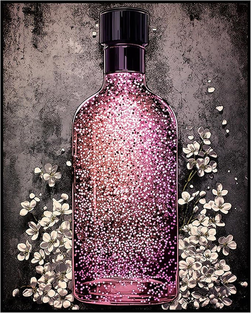 Posterizer 1 pcs-glitterly girly perfume bottle with daintly details 3-Inspirational Women's Art Gift for Women, Fashionistas, Designer Fashion F...