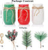CNVOILA Christmas Centerpiece 3PC Set: Mason Jars, Table Decorations, Home & Coffee Table Decor...