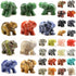 Carved Healing Crystals Gemstones Elephant Statue Figurine Collectible Decor 1.5 inches (Mix 6pcs)...