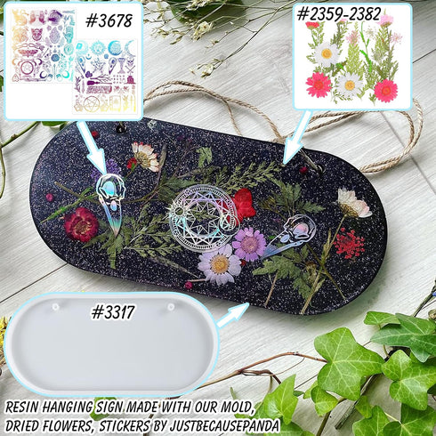 Spirit Board Planchette Epoxy Resin Silicone Molds Raven Skull Pendant, Holographic Transparent Films, Gothic Jewelry Casting Supplies 5-Count...