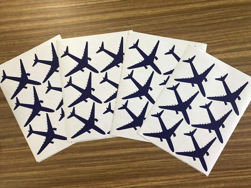 Melissalove 24pcs/Set Airplane Wall Pattern Wall Decals DIY Wall Decor Stickers for Kids Room Boy Bedroom Home Decor Mural A430 (Dark Blue)...