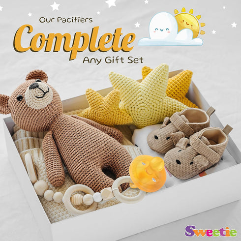 SWEETIE Rubber Pacifier Natural Rubber Pacifier Rounded 1 Count Original Natural Rubber Pacifier (0-6 Small)...
