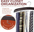 Richards Wooden Tie Rack Hanging Organizer for Mens Closet Accessories, Space Saving Necktie Holder for Storage and Display, Holds 24 Ties, Hook, ...
