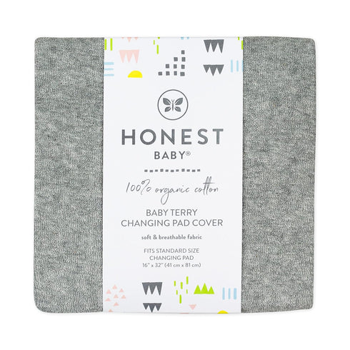 HonestBaby unisex baby Organic Cotton Changing Pad Cover and Toddler Sleepers, Gray Heather, One Size US...
