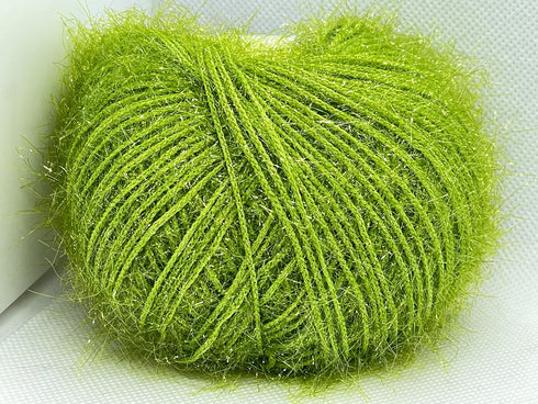Spring Green Sparkle Soft - Ice Yarns Metallic Lurex Nylon Short Eyelash Yarn 50gr (1.76ounces) 140m (153 yards)......