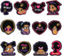 12 Pcs Black Girl Embroidered Patches Iron Sew on Patch Applique GRL Pwr Princess Rules Fabric Clothing Accessories Badge DIY Black History Month ...