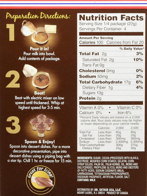 DR OETKER Mousse Chocolate Milk, 3.1 Ounces...