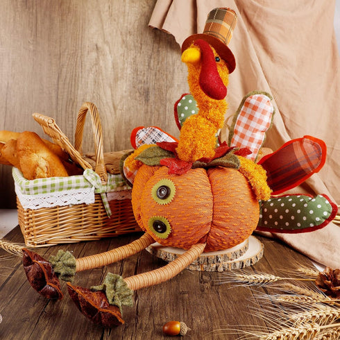 FORUP Thanksgiving Turkey Table Decoration, 32 Inch Turkey Doll for Autumn Fall Harvest Halloween Home Decorations, Male...