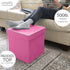 Simplify Velvet White Piping Folding Storage Ottoman, Toy Box Chest, Tufted Padded Seating, Bench, Foot Rest, Stool, Single, Pink...