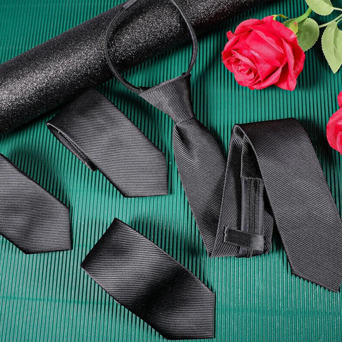 Xinnun 4 Pieces Zipper Ties for Men Adjustable Men's Neckties Zip on Tie for Men Zipper Skinny Necktie Clip on Slim Tie...