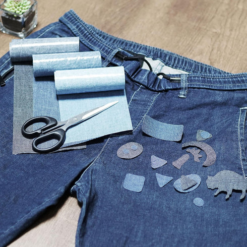 Blue Jeans Denim Patches 4 Rolls, Inside and Outside Iron On Patches, Jean Patches?Blue Denim Iron On Patches, for Jeans Clothing Hole Repairing a...
