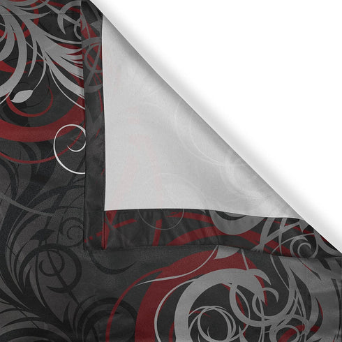 Ambesonne Abstract Kitchen Curtains, Mystic Forest Floral Swirls Leaves Nature Fading Ombre Effect, Window Drapes 2 Panel Set for Kitchen Cafe Dec...