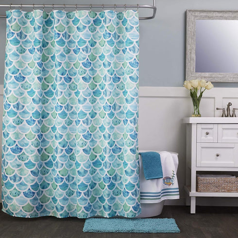 SKL Home Ocean Watercolor Scales Hand Towel, Blue (2-Pack)...