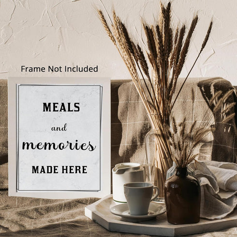 Posterizer 1 pcs-Kitchen Print-Funny Quotes-meals and memories made here-Kitchen & Bar Art-Comedy Art-Art Poster Print for Home, Office, Store, Ba...