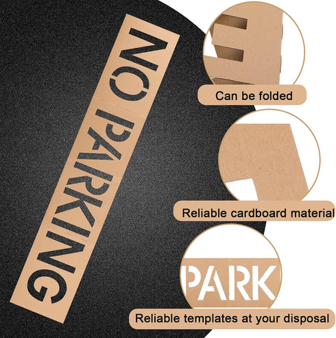 4" Fire Lane No Parking Pavement Word Letter Stencil Template No Parking Fire Lane Stencil Cardboard Parking Lot Stencils Reusable No Parking Sign...