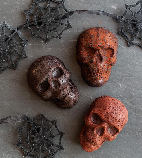 Nordic Ware Halloween Bakeware, Haunted Skull Cakelet Pan, Bronze...