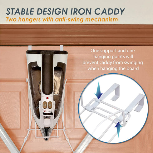 Over The Door Iron Board Caddy - Iron and Ironing Board Storage Organizer, for Y Leg Ironing Board...