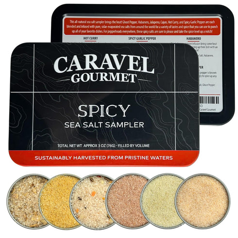 Spicy Sea Salt Sampler Set, Ghost Pepper and Habanero Salt, Give Spicy Seasoning Salt as a Gourmet Cooking Gift, 0.5 oz x Bundle of 6 Flavored Sal...