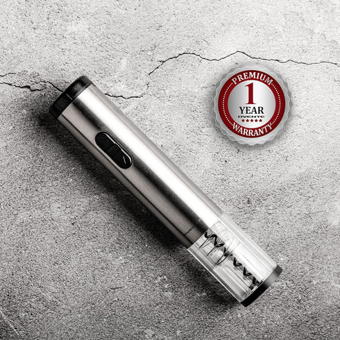 OVENTE Electric Wine Opener with Foil Cutter, Battery Operated and One Click Button, Automatic Bottle Corkscrew Remover for Home Entertaining, Kit...