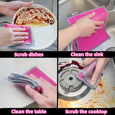 2024 New Multipurpose Wire Miracle Cleaning Cloths,Wire Dishwashing Rags for Wet and Dry,for Kitchen, Sinks, Pots, Pans?Easy Rinsing, Reusable?9 P...