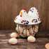 Chicken Design Ceramic Egg Storage Basket Iron Basket Holds 20-25 Eggs, Egg Holder, Organizer Case, Container Egg Basket Holder...