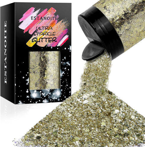 Holographic Chunky Glitter, 5.64oz/160g Craft Glitter Powder Mixed Chunky Flakes, Iridescent Sequins for Nail Art, Hair, Body, Epoxy Resin, Tumble...