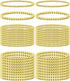 Taiyin 40 Pcs Gold Bead Bracelet Bead Elastic Ball Bracelet Gold Beaded Bracelets for Women Beaded Stretch Bracelets for Girls Couple Friendship J...