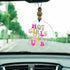 Talataca Hot Girls Hit Curbs 2D Flat Car Ornament & Wood Beads, Funny Quote Beaded Rear View Mirror Accessories, Retro Rearview Hanging Charm, Chr...