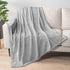 PAVILIA Fleece Throw Blanket for Couch with Pom Pom Fringe, Light Grey, Soft Cozy Fuzzy Flannel Blanket for Sofa Bed, Large Lightweight Plush All ...