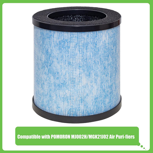 MJ002H Replacement Filter, Compatible with POMORON MJ002H / MGK21J02 Air Purifier, High Performance Multi-Layer Filter, Compare to Part# MJ002H-RF...