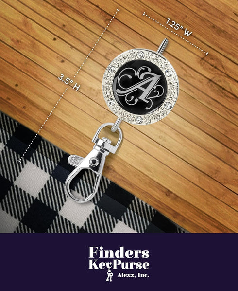 Women’s Bag Charm Key Finder, Car Keychain Hook, Cute Purse Organizer & Tote Bag Accessories, Gifts for Mom - Monogram Letter...