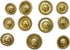 Antique Designer Lion Gold Buttons Sets for Dress and Coats 11pc. (5-7/8 (24mm)/ 6-3/4''(19mm))...
