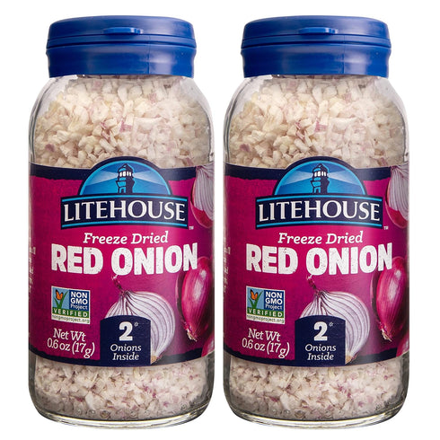 Litehouse Freeze Dried Red Onion - Fresh Red Onion Substitute, Gluten Free, Vegetarian, Keto, Non-GMO, No Refrigeration Required, Seasonings for C...