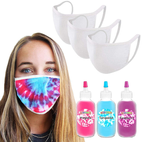 Perfectware - PW Cotton Candy Tri-Color Mask Kit Essentials Tie Dye Mask Kit - DIY Back to School Tie Dye Masks - Cotton Candy Tri-Color Kit - Kra...