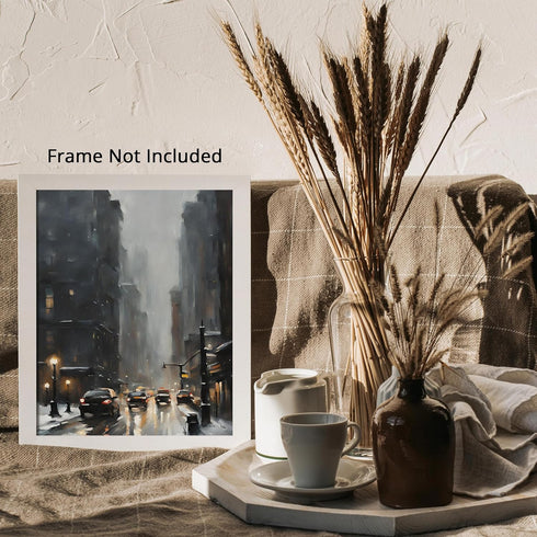 Posterizer 1 pcs-beautiful city in winter-in oil painting style -2-Landscape & Nature Art-GIft for Men Women Teens-Dining Room Decor- unframed wal...