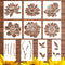 Large Flower Stencils, 10 Pcs Reusable Flower Stencils for Painting on Wood, Sunflower Peony Flower Stencils for Painting on Wood Garden Fence Wal...