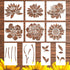Large Flower Stencils, 10 Pcs Reusable Flower Stencils for Painting on Wood, Sunflower Peony Flower Stencils for Painting on Wood Garden Fence Wal...