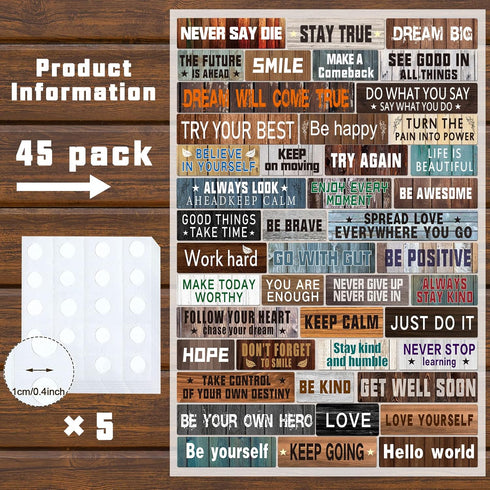 Motivational Bulletin Board Decorations 45 Pack for Classroom Inspirational Positive Growth Mindset Posters Wall Art Decorations Bulletin Vision B...
