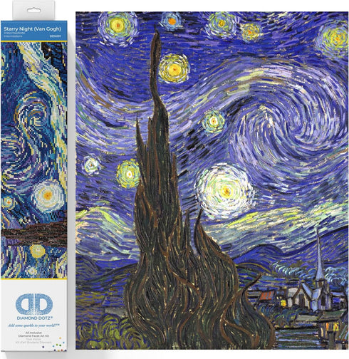 DIAMOND DOTZ Starry Night (Van Gogh) Diamond Painting Kits for Adults - Diamond Art Kits a Relaxing Creative Craft Kit with Dotz Gems 16x20...