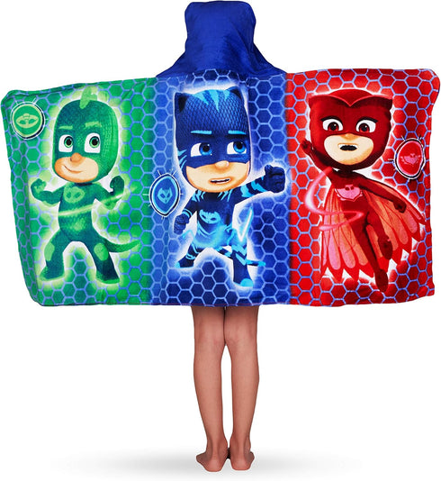 PJ Masks Bath/Pool/Beach Soft Cotton Terry Hooded Towel Wrap, 24" x 50", By Franco Kids...