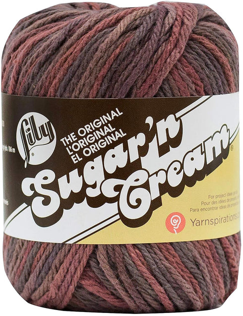 Lily Sugar 'N Cream The Original Ombre Yarn, 2oz, Gauge 4 Medium, 100% Cotton, Terra Firma - Machine Wash & Dry...